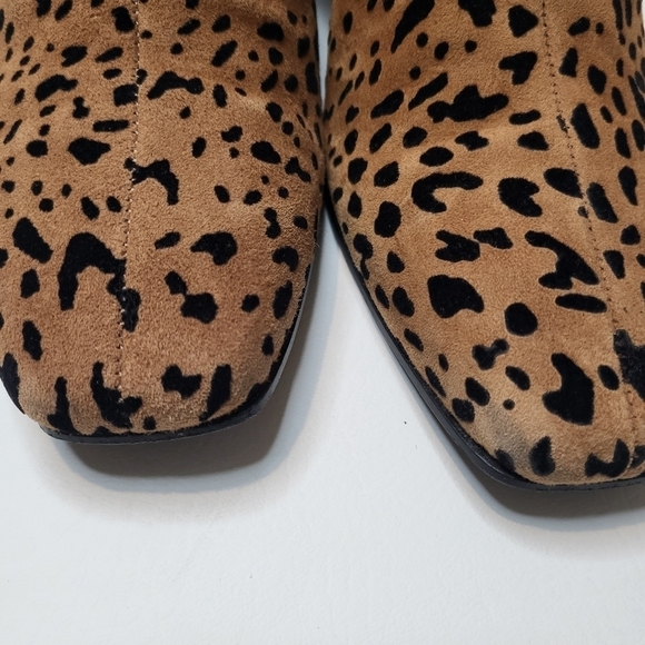 Rag & Bone Aslen ankle bootie tan black cheetah print leather block heel size 37 - Picture 6 of 9